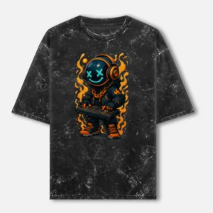 Music Unisex Acid Washed Oversized Tee