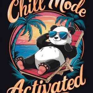 Chill Mode Activated Panda Sunset Vibes T-Shirt Design
