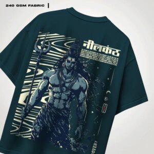 Mahadev Graphic Oversized T-Shirt – Dark Divine Streetwear Edition